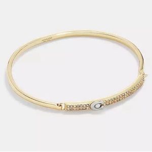 Coach Signature Pavé Bar Thin Bangle, Nwt